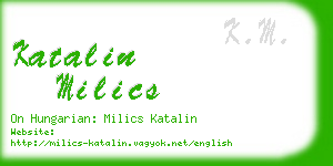 katalin milics business card